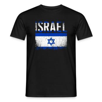 Israel Davidstern - Männer T-Shirt - Schwarz - Vorne - AI Model Male 178 light (178cm)