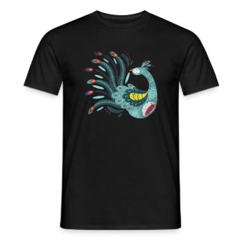Oiseau paon - T-shirt homme - noir - Devant - AI Model Male 178 light (178cm)