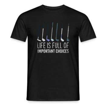 Golf golfer - Men's T-Shirt - black - Front - AI Model Male 178 light (178cm)
