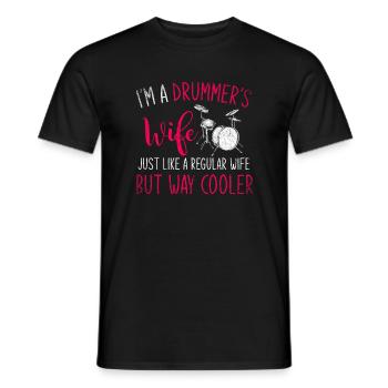 Drums woman - Men's T-Shirt - black - Front - AI Model Male 178 light (178cm)