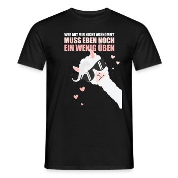 Lama: Wer mit mir nicht auskommt, muss noch üben - Männer T-Shirt - Schwarz - Vorne - AI Model Male 178 light (178cm)