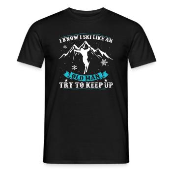 Skier Skier Skier Vacances de ski Vieux Continuer - T-shirt homme - noir - Devant - AI Model Male 178 light (178cm)