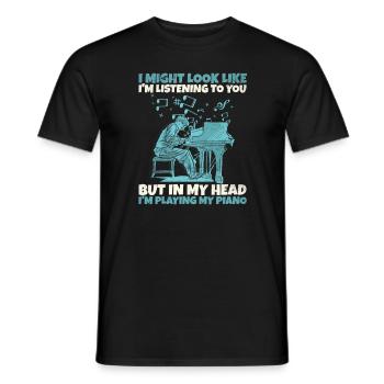 Je joue du piano. Pianiste et pianiste - T-shirt homme - noir - Devant - AI Model Male 178 light (178cm)