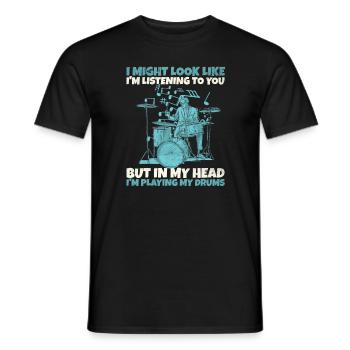 Je ressemble à ça ... déclaration du batteur - T-shirt homme - noir - Devant - AI Model Male 178 light (178cm)