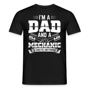 Papa Mécanicien - Technicien en mécatronique mécanique automobile - T-shirt homme - noir - Devant - AI Model Male 178 light (178cm)