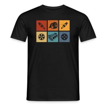 Mechaniker Kfz Autoteile Symbole Mechatroniker - Männer T-Shirt - Schwarz - Vorne - AI Model Male 178 light (178cm)