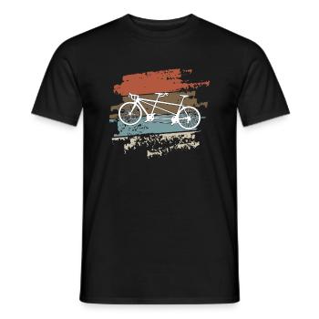 Tandem Bicycle Vintage Cyclist Tandem Bike - Men's T-Shirt - black - Front - AI Model Male 178 light (178cm)