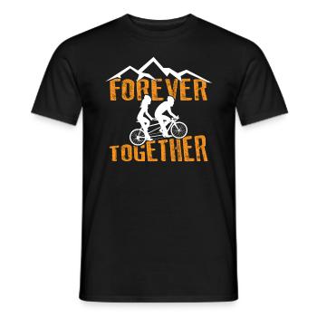 Tandem Bicycle Forever Together Cyclist Tandem - Men's T-Shirt - black - Front - AI Model Male 178 light (178cm)