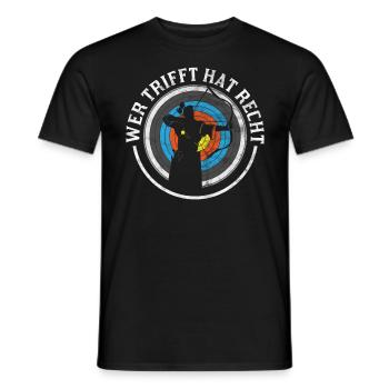 Bogenschiessen Bogenschütze Bogen Pfeil Langbogen - Männer T-Shirt - Schwarz - Vorne - AI Model Male 178 light (178cm)