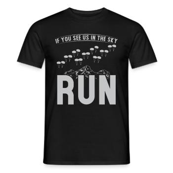 Parachutistes If You See Us In The Sky Run - T-shirt homme - noir - Devant - AI Model Male 178 light (178cm)