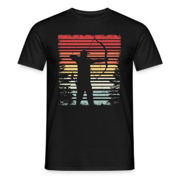 Tir à l’arc Archer motif vintage - T-shirt homme - noir - Devant - AI Model Male 178 light (178cm)
