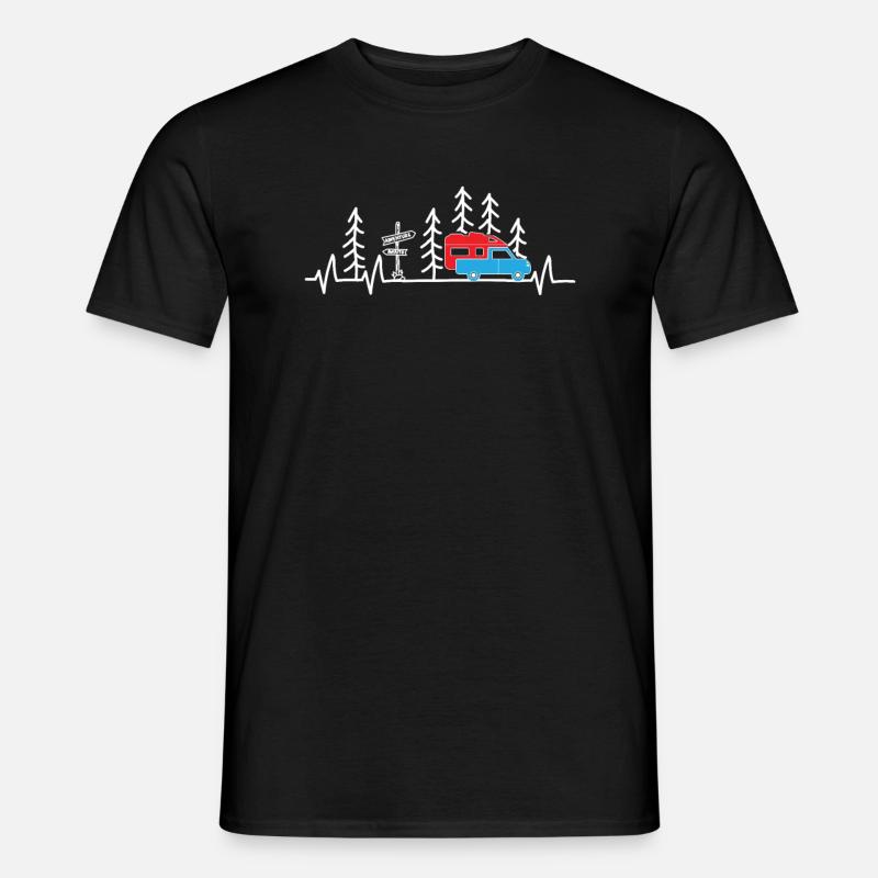Camping Wohnmobil Absetzkabine Herzschlag - Männer T-Shirt - Schwarz