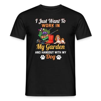 Ich Arbeite Nur In Meinem Garten mit meinem Hund - Männer T-Shirt - Schwarz - Vorne - AI Model Male 178 light (178cm)