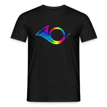 Posthorn arc-en-ciel Post costume facteur - T-shirt homme - noir - Devant - AI Model Male 178 light (178cm)