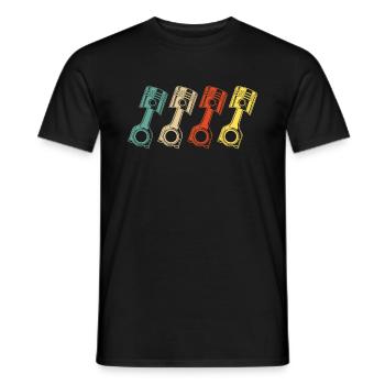 Car Mechanic Vintage Piston Workshop Screwdriver - Men's T-Shirt - black - Front - AI Model Male 178 light (178cm)
