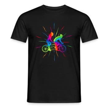 Tandem Bike Rainbow Tandem Bike Pair - Men's T-Shirt - black - Front - AI Model Male 178 light (178cm)