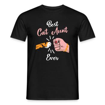 Meilleure tante de chat de tous les temps avec cat Faust - T-shirt homme - noir - Devant - AI Model Male 178 light (178cm)