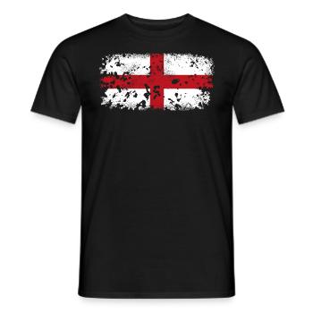 Genua Georgskreuz - Männer T-Shirt - Schwarz - Vorne - AI Model Male 178 light (178cm)