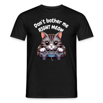 Video Game Katze Controller Gamer Zocken PC Lustig - Männer T-Shirt - Schwarz - Vorne - AI Model Male 178 light (178cm)