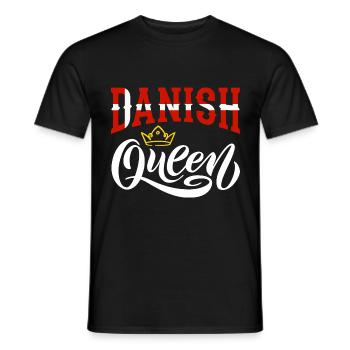 Danish Queen Denmark Danish Denmark Flag - Men's T-Shirt - black - Front - AI Model Male 178 light (178cm)