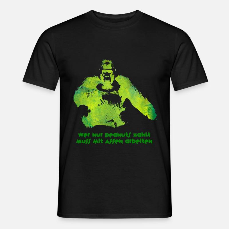 wer nur peanuts zahlt ... - Männer T-Shirt - Schwarz
