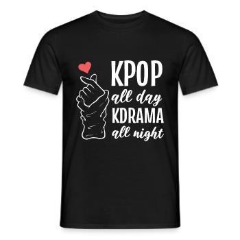 Kdrama toute la nuit. Cadeau musicien - T-shirt homme - noir - Devant - AI Model Male 178 light (178cm)