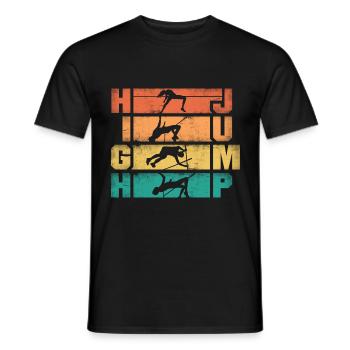 Saut en hauteur Sauteur Athlétisme - T-shirt homme - noir - Devant - AI Model Male 178 light (178cm)