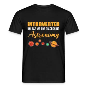 Diskussion über Astronomie Introvertiert Geschenk - Männer T-Shirt - Schwarz - Vorne - AI Model Male 178 light (178cm)