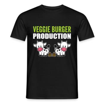 Vegetable -Burger Production Vegan Gift - Men's T-Shirt - black - Front - AI Model Male 178 light (178cm)