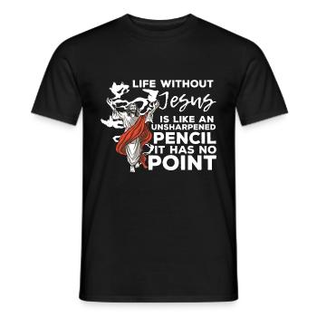 The funny life without Jesus is like an undaunted - Men's T-Shirt - black - Front - AI Model Male 178 light (178cm)