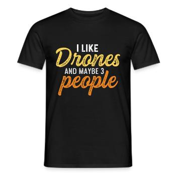 I like drone wedding videographer. Gift - Men's T-Shirt - black - Front - AI Model Male 178 light (178cm)