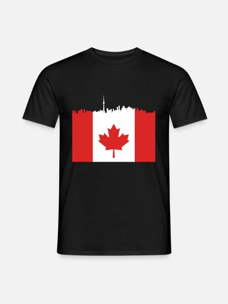 Skyline Maple Leaf Cadeau canadien - T-shirt homme - noir