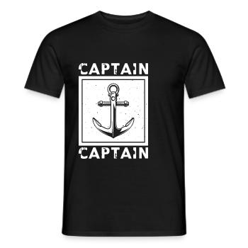 Capitaine Navire Ancre Ancre Mer du Nord Dire Cadeau - T-shirt homme - noir - Devant - AI Model Male 178 light (178cm)