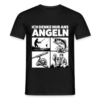 Je pense juste à la pêche - T-shirt homme - noir - Devant - AI Model Male 178 light (178cm)