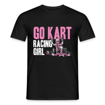 Kart Racing Girl. Girl Racer Gift - Men's T-Shirt - black - Front - AI Model Male 178 light (178cm)
