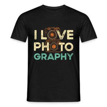 Photographe Photographie J’aime la photographie - T-shirt homme - noir - Devant - AI Model Male 178 light (178cm)
