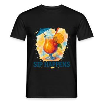 Summer Cocktail Shirt | Sip Happens Design - Men's T-Shirt - black - Front - AI Model Male 178 light (178cm)