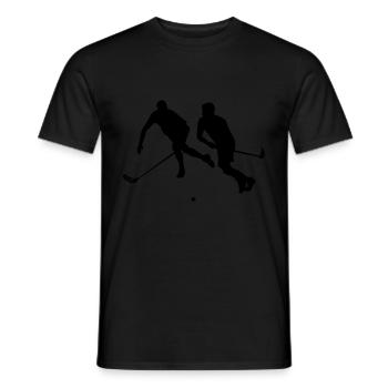 Floorball - Männer T-Shirt - Schwarz - Vorne - AI Model Male 178 light (178cm)