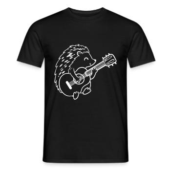 Hedgehog joue guitare guitariste cadeau - T-shirt homme - noir - Devant - AI Model Male 178 light (178cm)