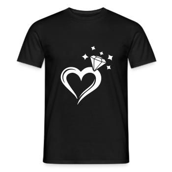 Heart Ring Diamond Marry Wedding - Men's T-Shirt - black - Front - AI Model Male 178 light (178cm)