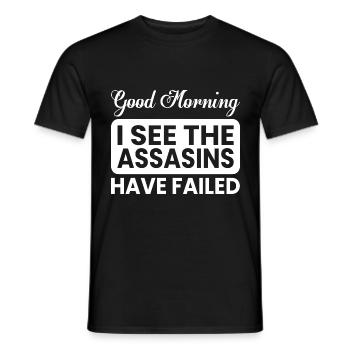 Lustiger provokativer spruch, assasine, fies - Männer T-Shirt - Schwarz - Vorne - AI Model Male 178 light (178cm)