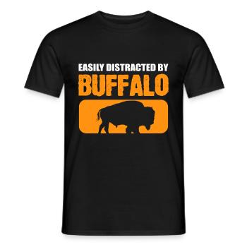 Von Buffalos abgelenkt Lenker Wrestler Geschenk - Männer T-Shirt - Schwarz - Vorne - AI Model Male 178 light (178cm)