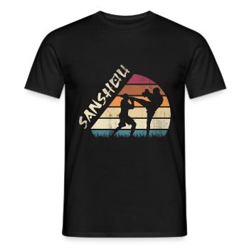 Chinese Martial Arts Chinese Boxing Sanshou - Männer T-Shirt - Schwarz - Vorne - AI Model Male 178 light (178cm)