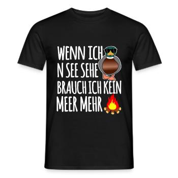 Ente am See - Männer T-Shirt - Schwarz - Vorne - AI Model Male 178 light (178cm)