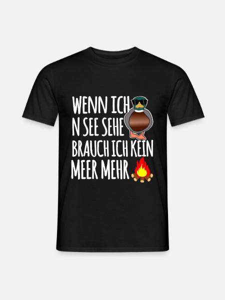 Ente am See - Männer T-Shirt - Schwarz