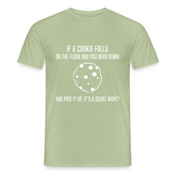 Cookie Squat Foodie and Funny Gift - Men's T-Shirt - sage - Front - AI Model Male 178 light (178cm)