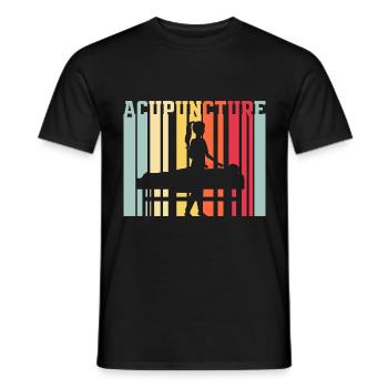 Acupuncture Acupuncturist Silhouette - Men's T-Shirt - black - Front - AI Model Male 178 light (178cm)