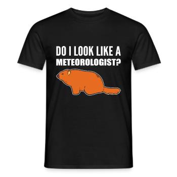 Look like meteorologist Sarcastic Person Gesch - Men's T-Shirt - black - Front - AI Model Male 178 light (178cm)
