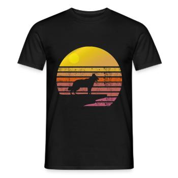 Swiss Shepherd Sunrise Cliff - Men's T-Shirt - black - Front - AI Model Male 178 light (178cm)