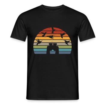 Bird Watching Vintage Birdwatching Ornithologue - T-shirt homme - noir - Devant - AI Model Male 178 light (178cm)